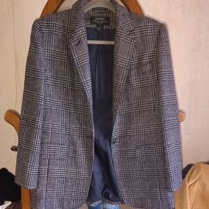 Lauren Ralph Lauren Checkered Blazer in Black and Gray